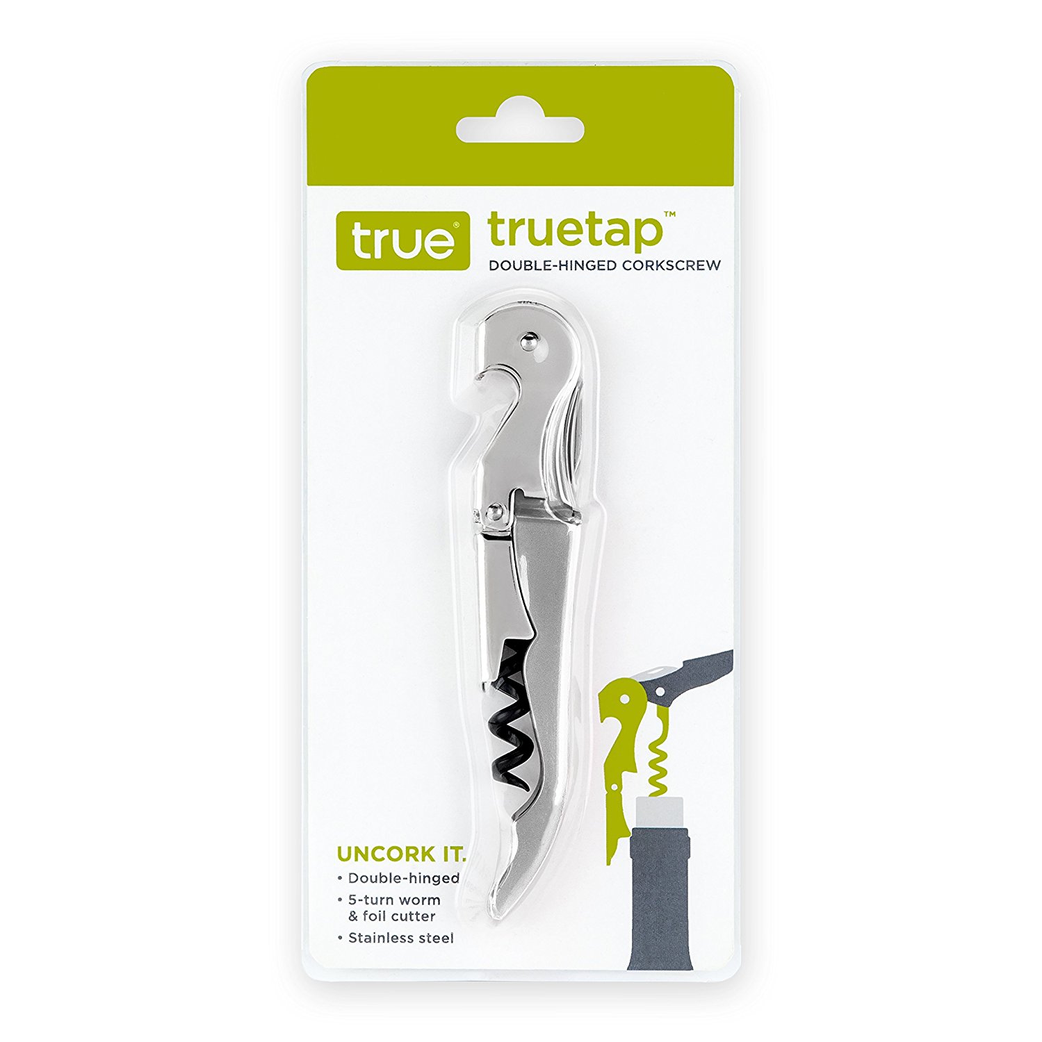 Truetap Black Double Hinged Waiter's Corkscrew by True N30 free image