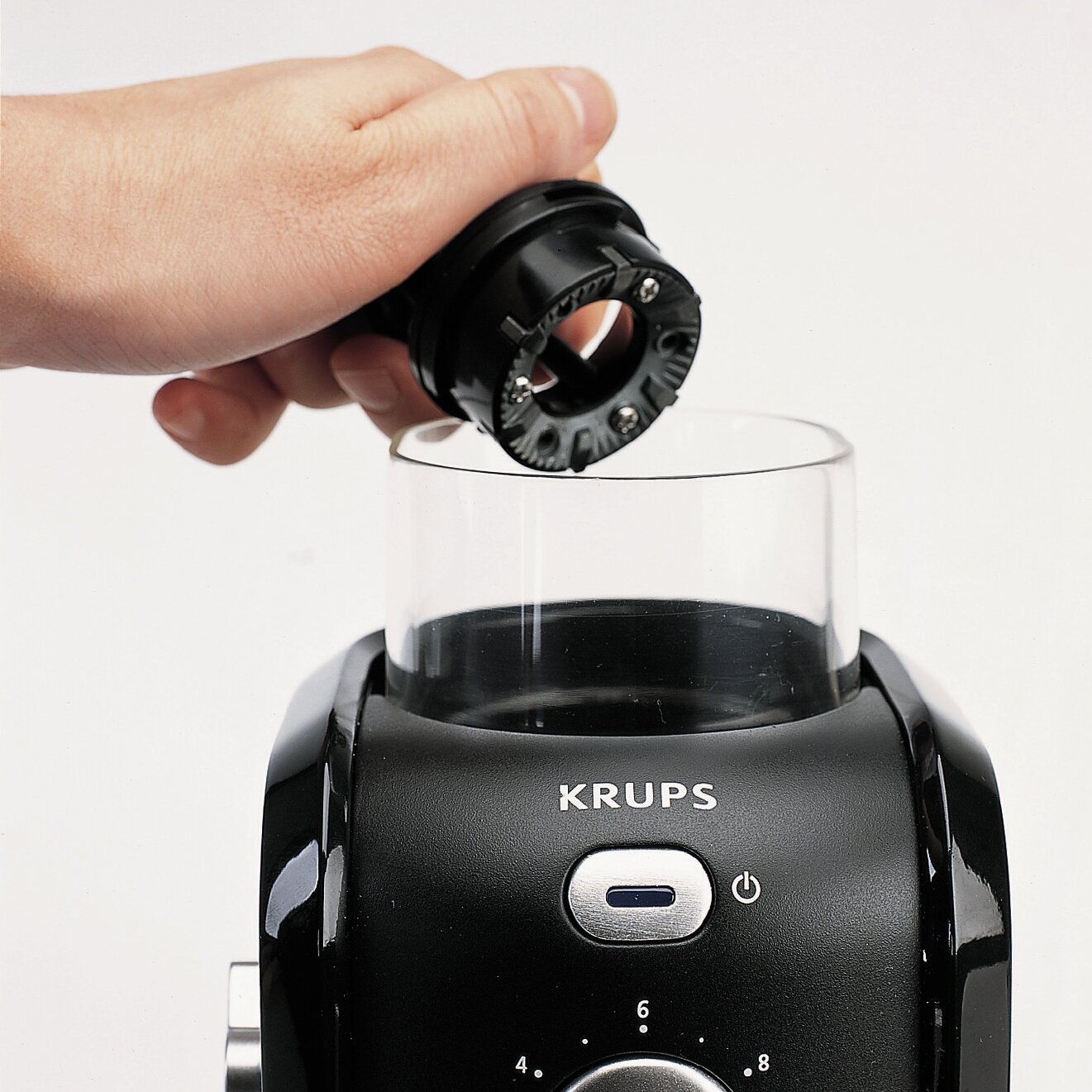 KRUPS GVX114 Coffee Grinder with Grid Size and Cup Selection and