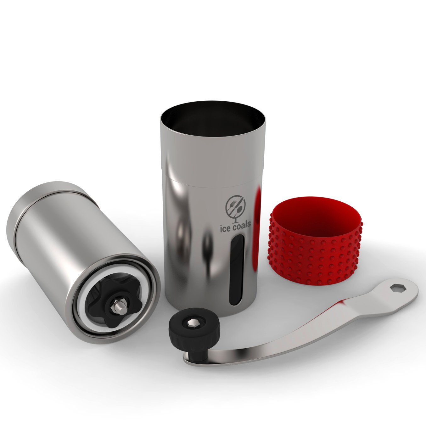 Manual Coffee Grinder with SILICONE GRIP Professional Stainless Steel