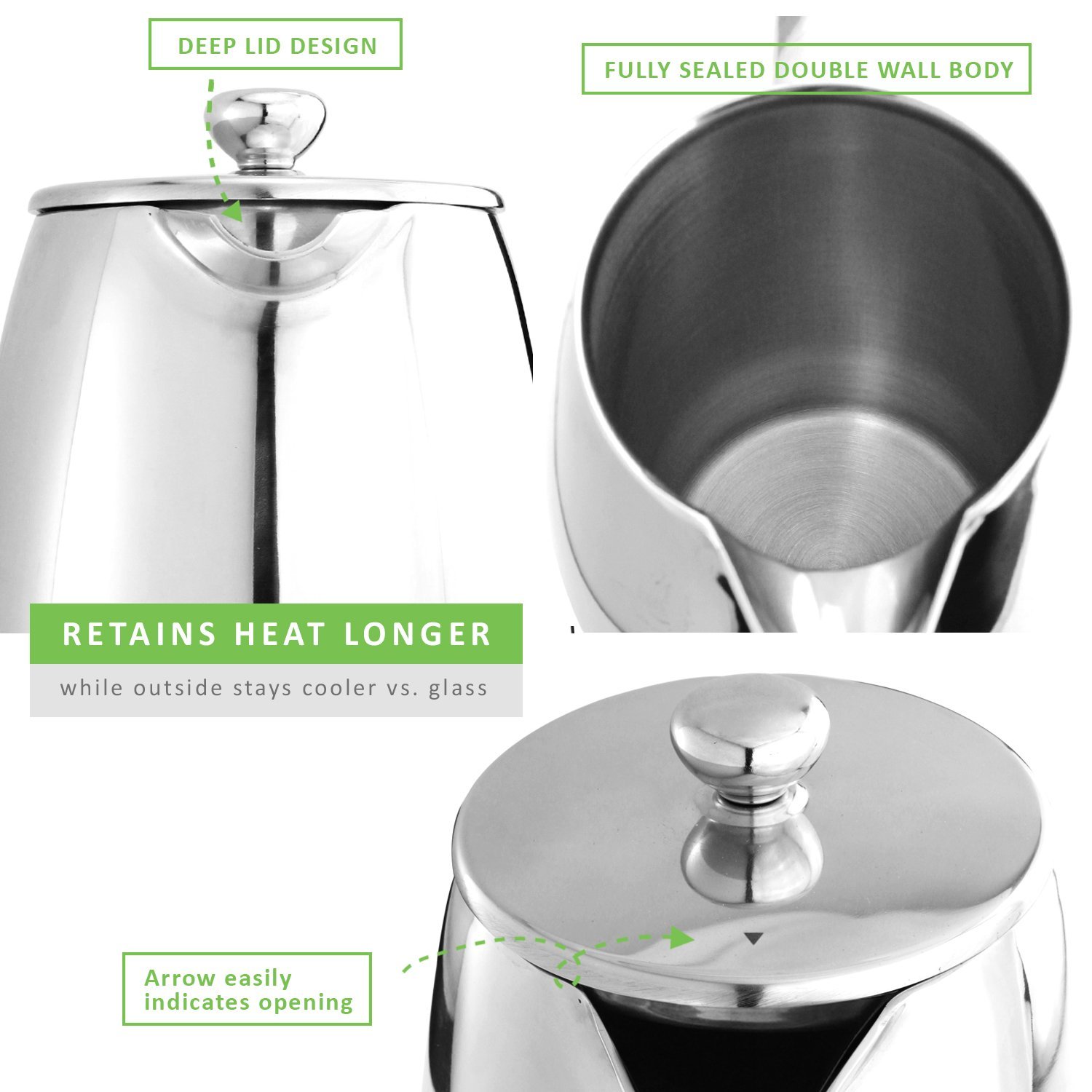 LINKYO French Coffee Press Stainless Steel Coffee Maker 34oz, 1L N8