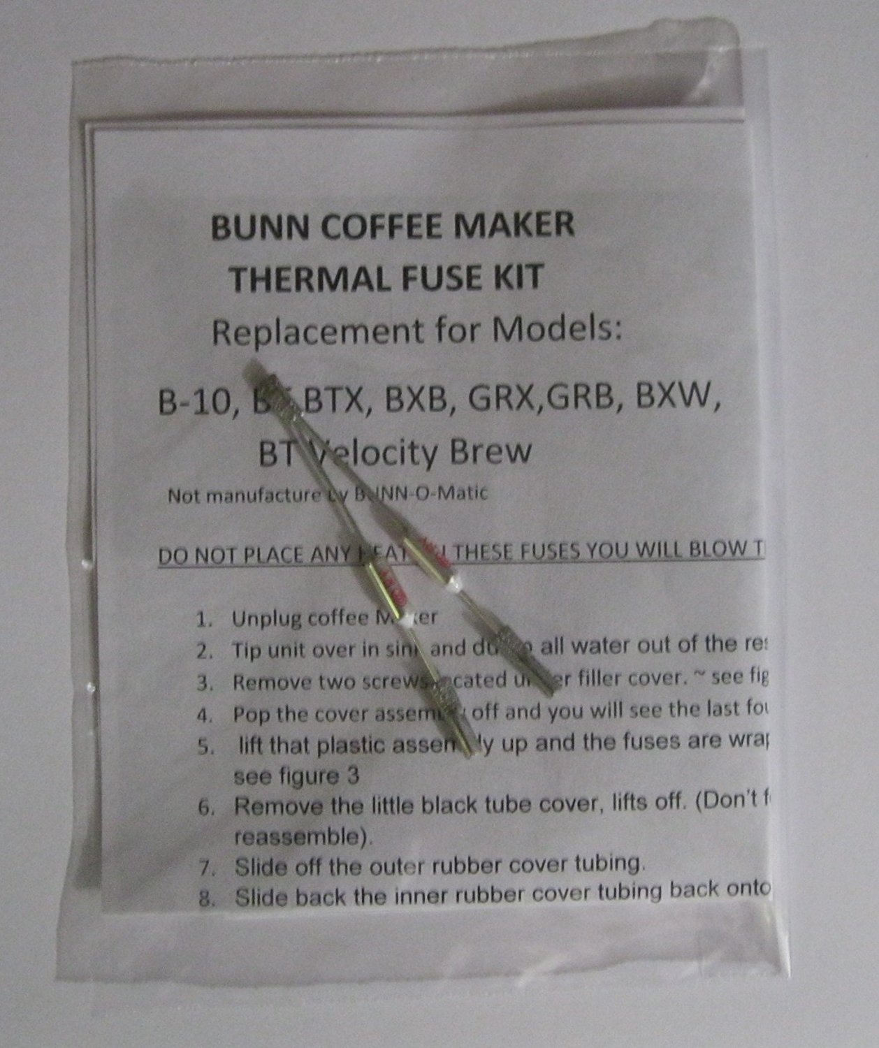 Fix Bunn B10 GRX BXB BTX BT Coffee Maker Repair NO HOT WATER Replacement Part free image download