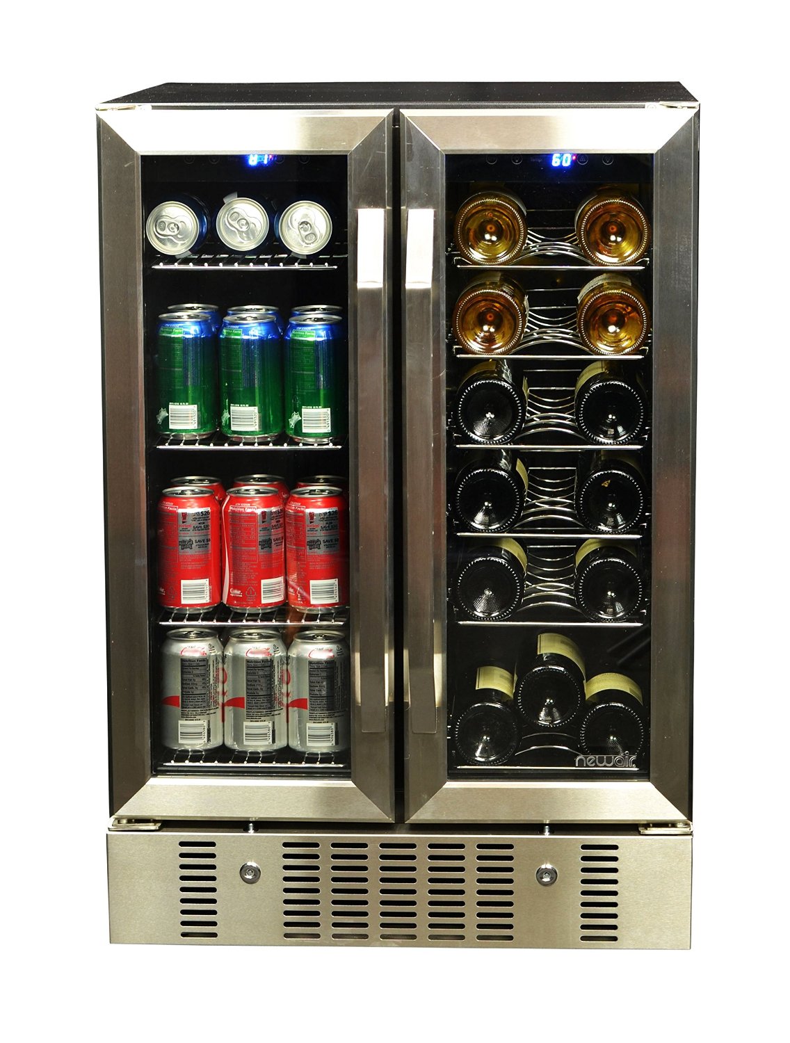 NewAir AWB360DB 18 Bottle 60 Can Dual Zone BuiltIn WIne & Beverage