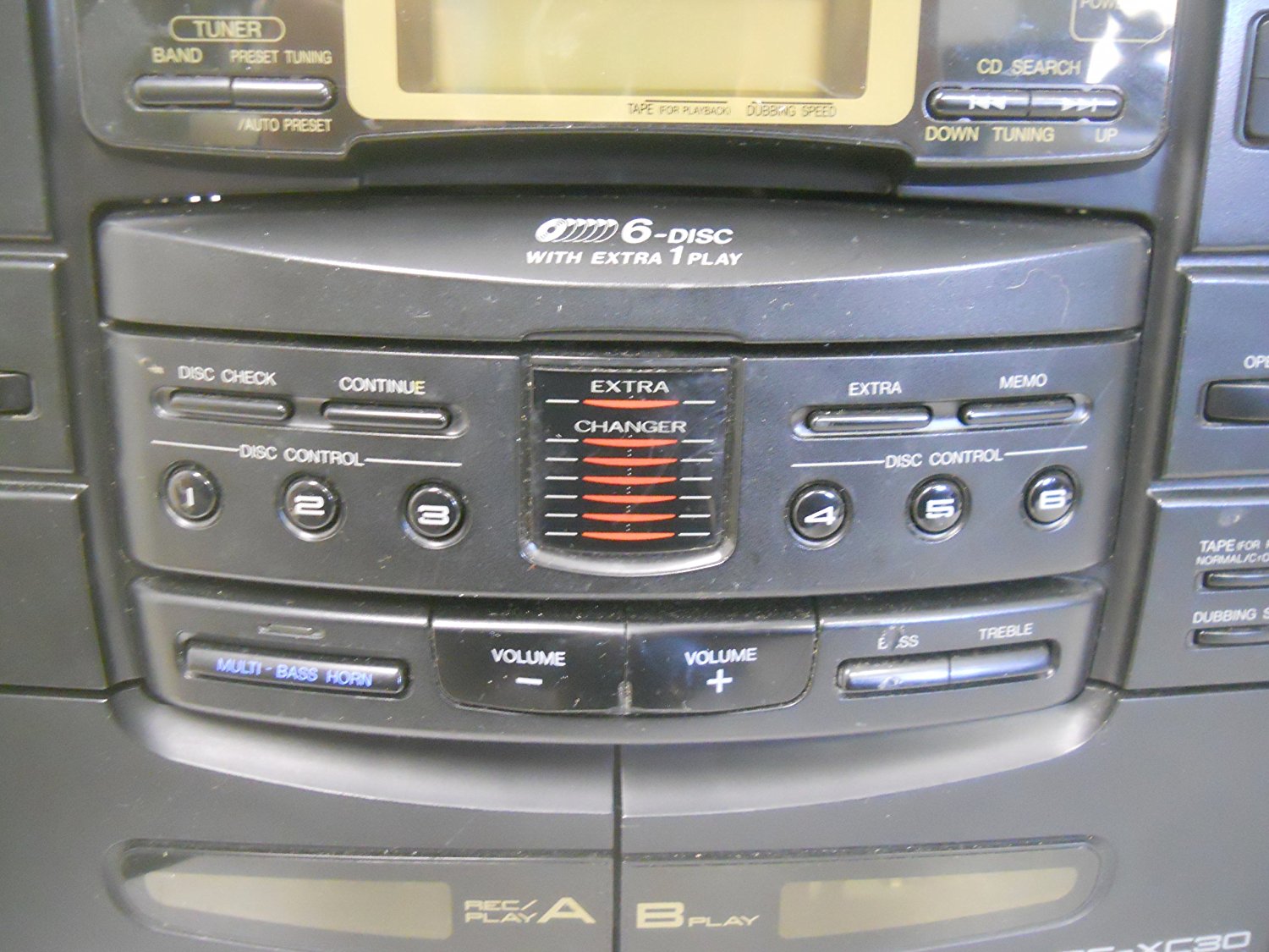 JVC PCXC30 6 Disc CD Changer Boombox Dual Cassette Recorder Player