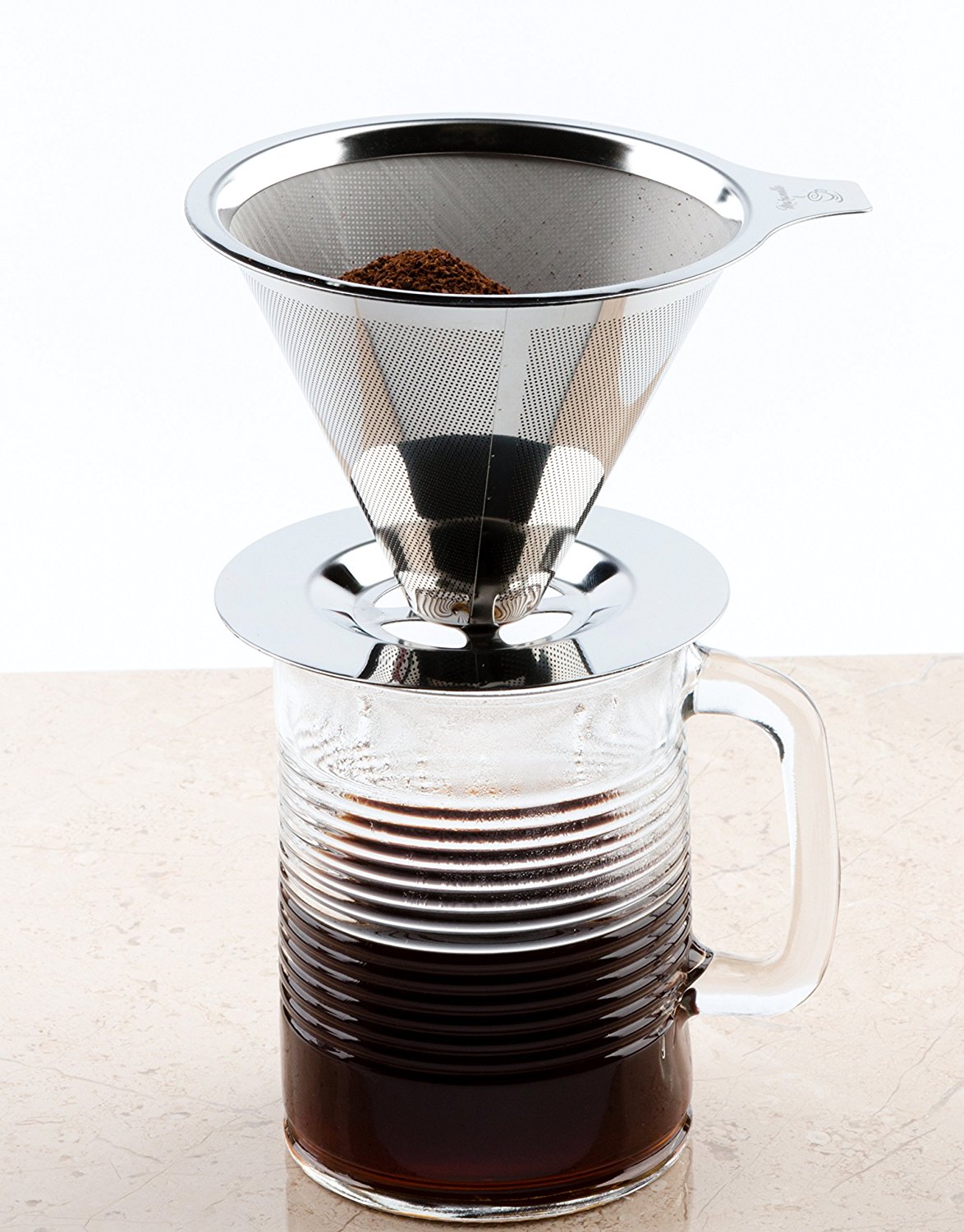 Maranello Caffé Stainless Steel Pour Over Paperless Coffee Maker