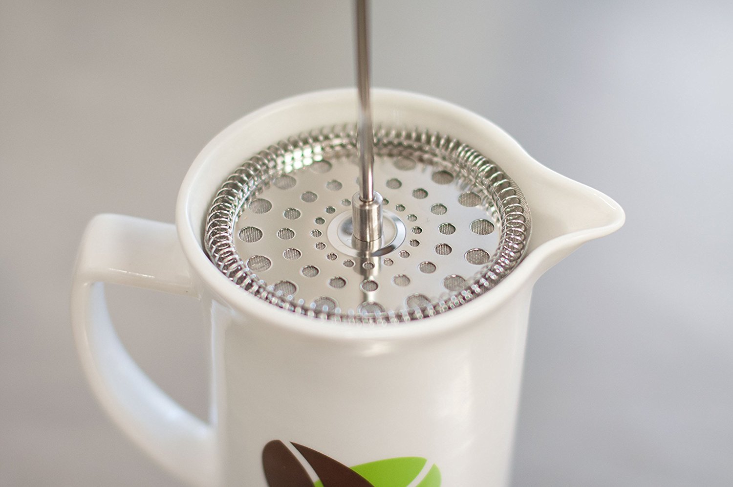 Ceramic French Coffee Press With Stainless Steel Plunger to Make Fresh