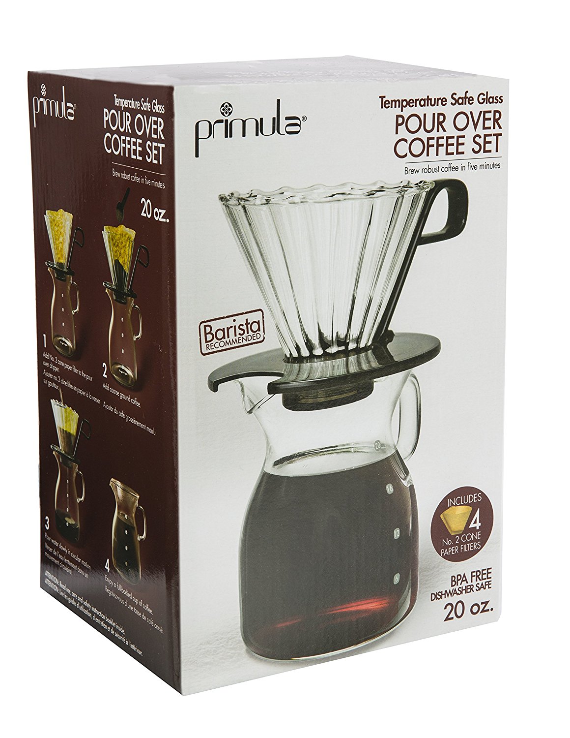 Primula Pike Pour Over Coffee Dripper and Carafe Set Borosilicate