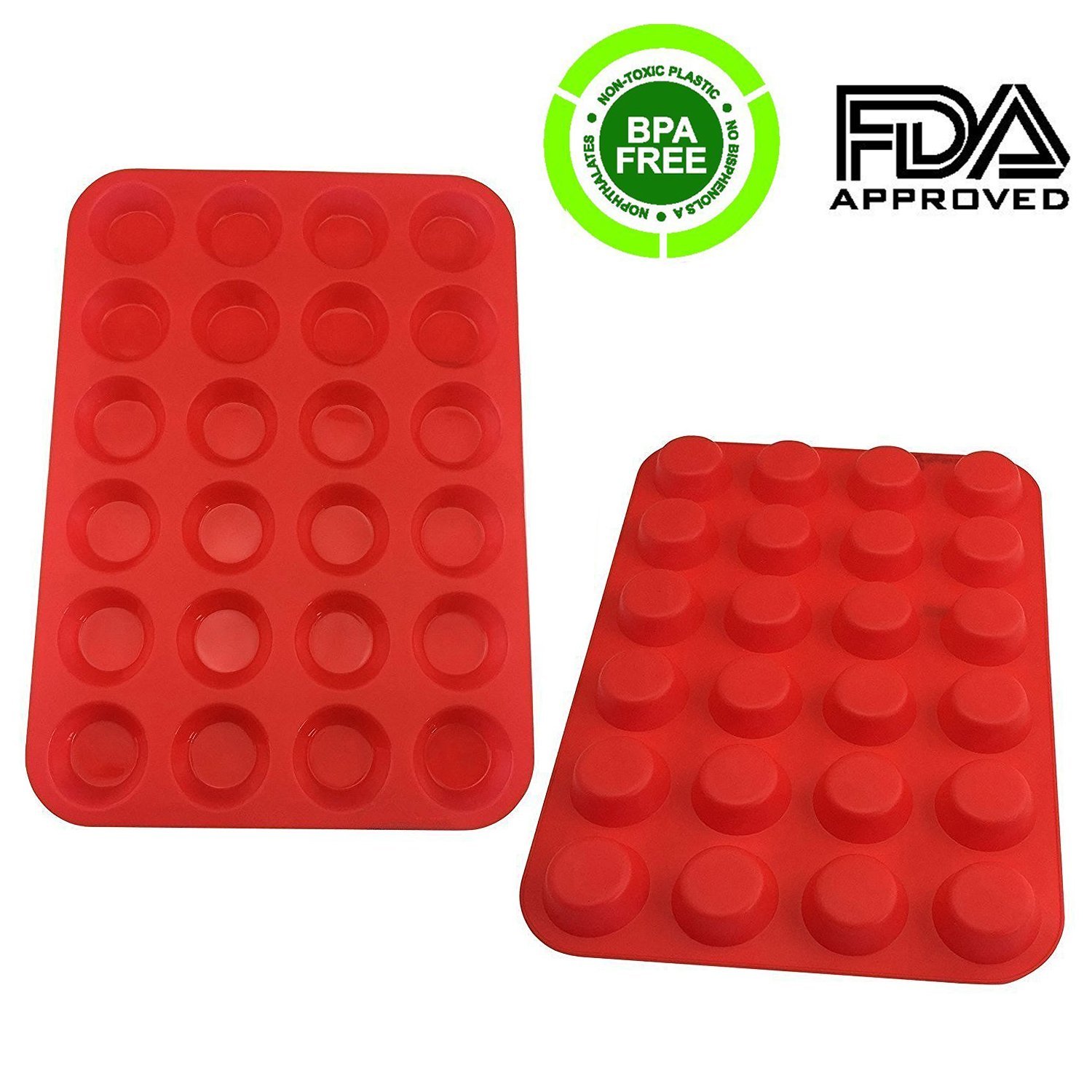 Set of 2 Silicone Cake Molds,iHOVEN Portable Mould Silicone Mini Muffin