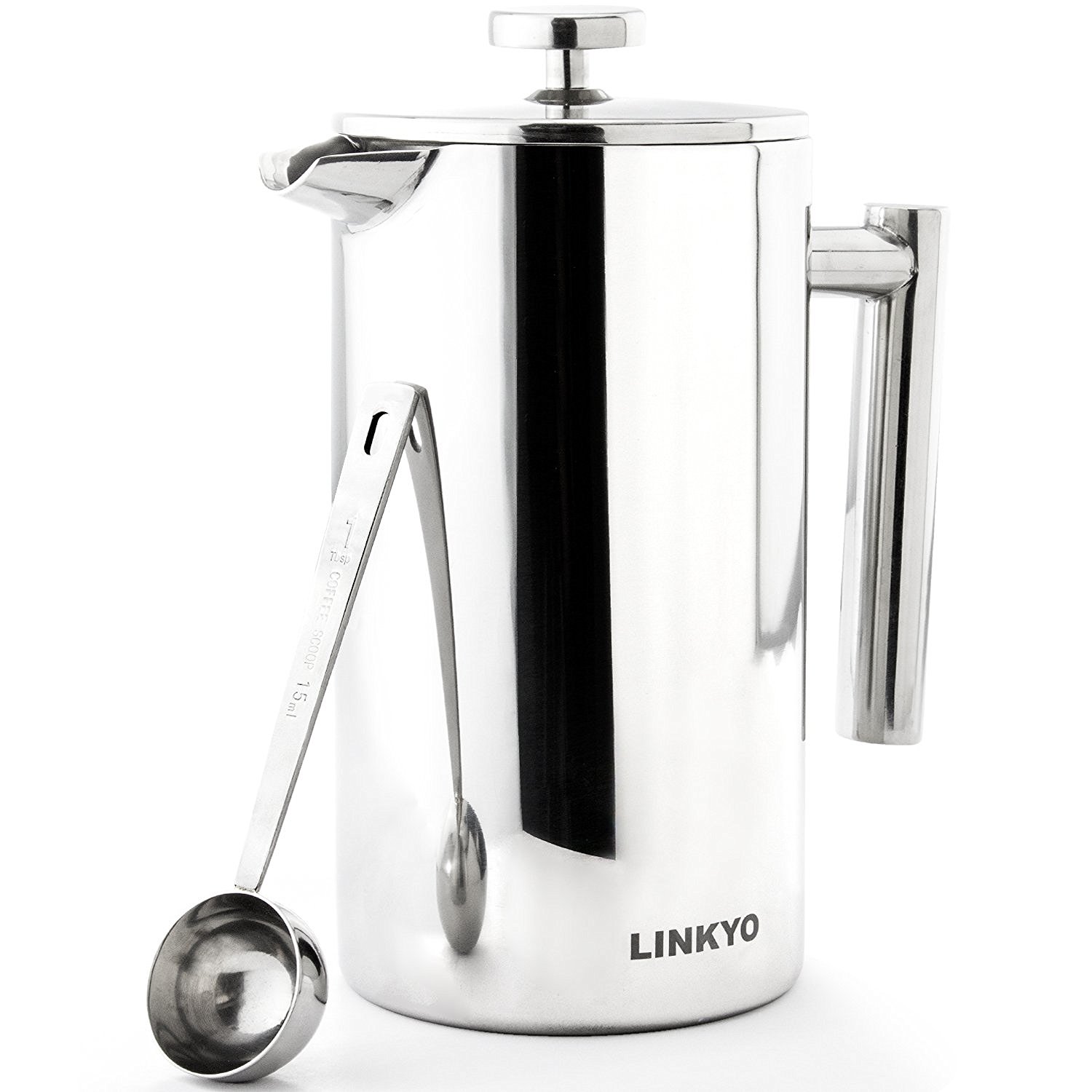 LINKYO French Coffee Press Stainless Steel Coffee Maker 34oz, 1L N14