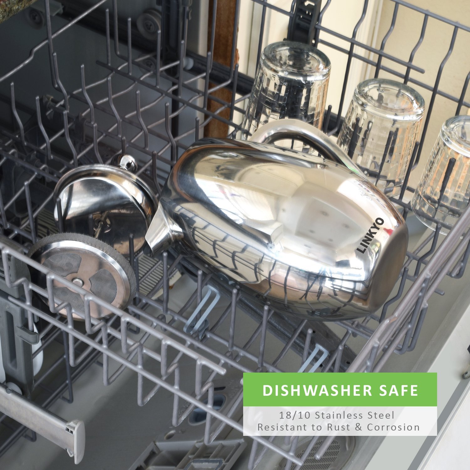 LINKYO French Coffee Press Stainless Steel Coffee Maker 34oz, 1L N17