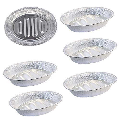 Disposable Aluminum Foil Turkey Roasting Pans, Oval Shape, Pack of 6