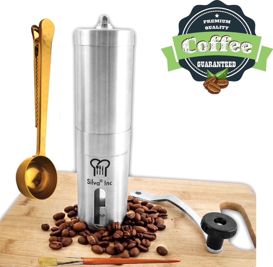 Silva Manual Coffee Grinder Set with Coffee Scoop, Brush and Extra Part