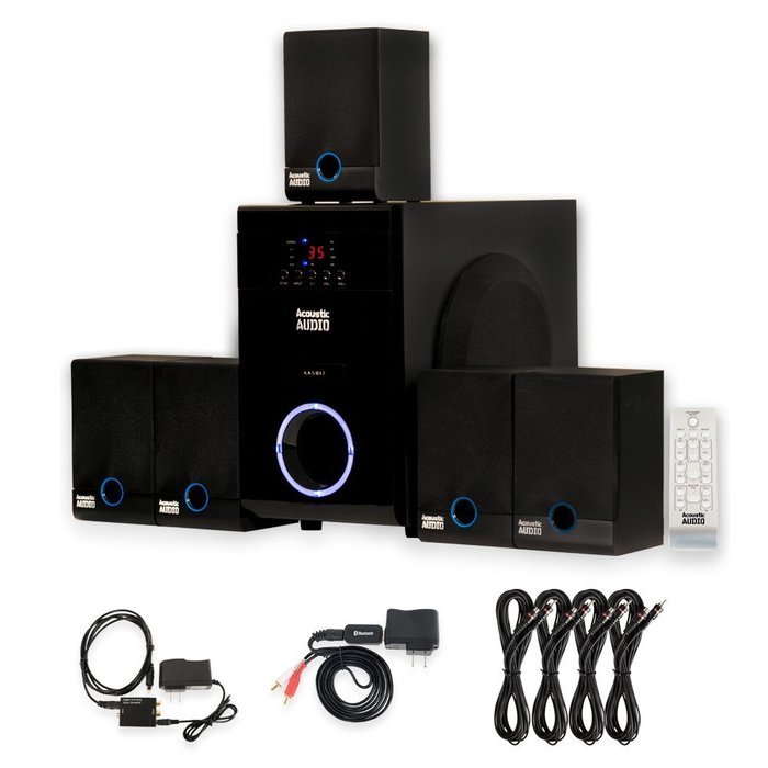 Acoustic Audio AA5817 Home 5.1 Speaker System with Bluetooth Optical