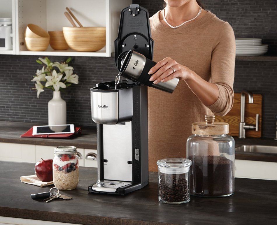 Mr. Coffee Grind n Brew Coffeemaker with BuiltIn Grinder and Travel