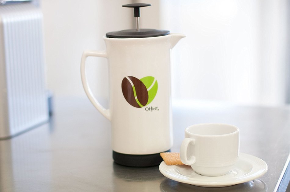 Ceramic French Coffee Press With Stainless Steel Plunger to Make Fresh