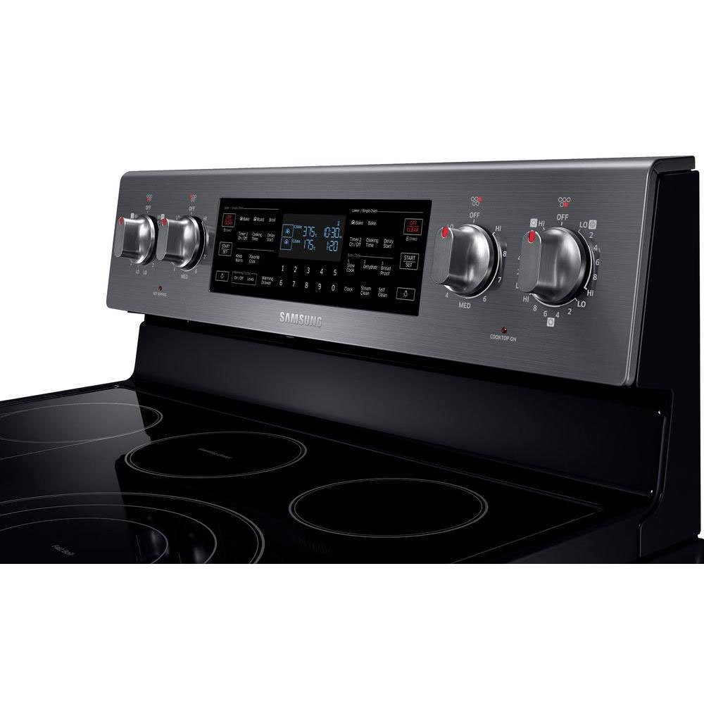 Samsung NE59J7850WG 30" Black Stainless Steel Electric Smoothtop Double Oven Range Convection