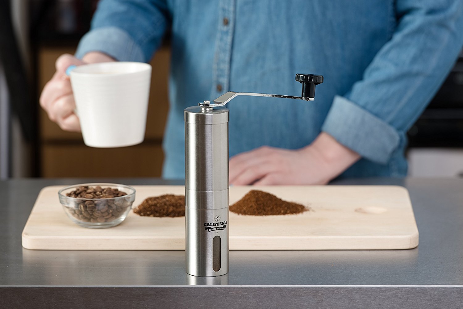 Premium Ceramic Burr Coffee Grinder Portable Stainless Steel Coffee