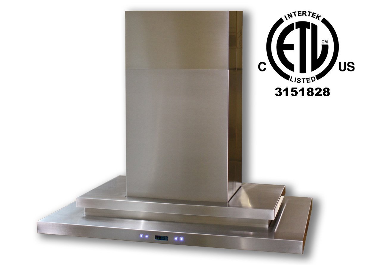 CAVALIERE 36" Island Mounted Stainless Steel Kitchen Range Hood 900 CFM