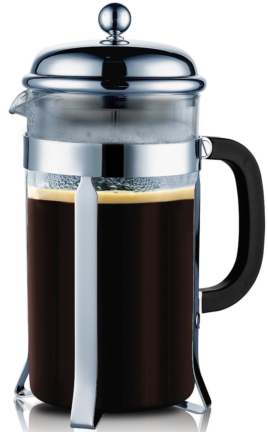 Bruntmor KRATER French Press W/ Heat Resistant Glass Carafe & Stainless