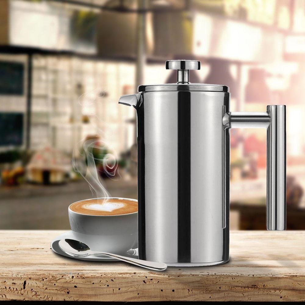 Cafetiere Stainless Steel French Press Coffee Maker Pot Double Wall