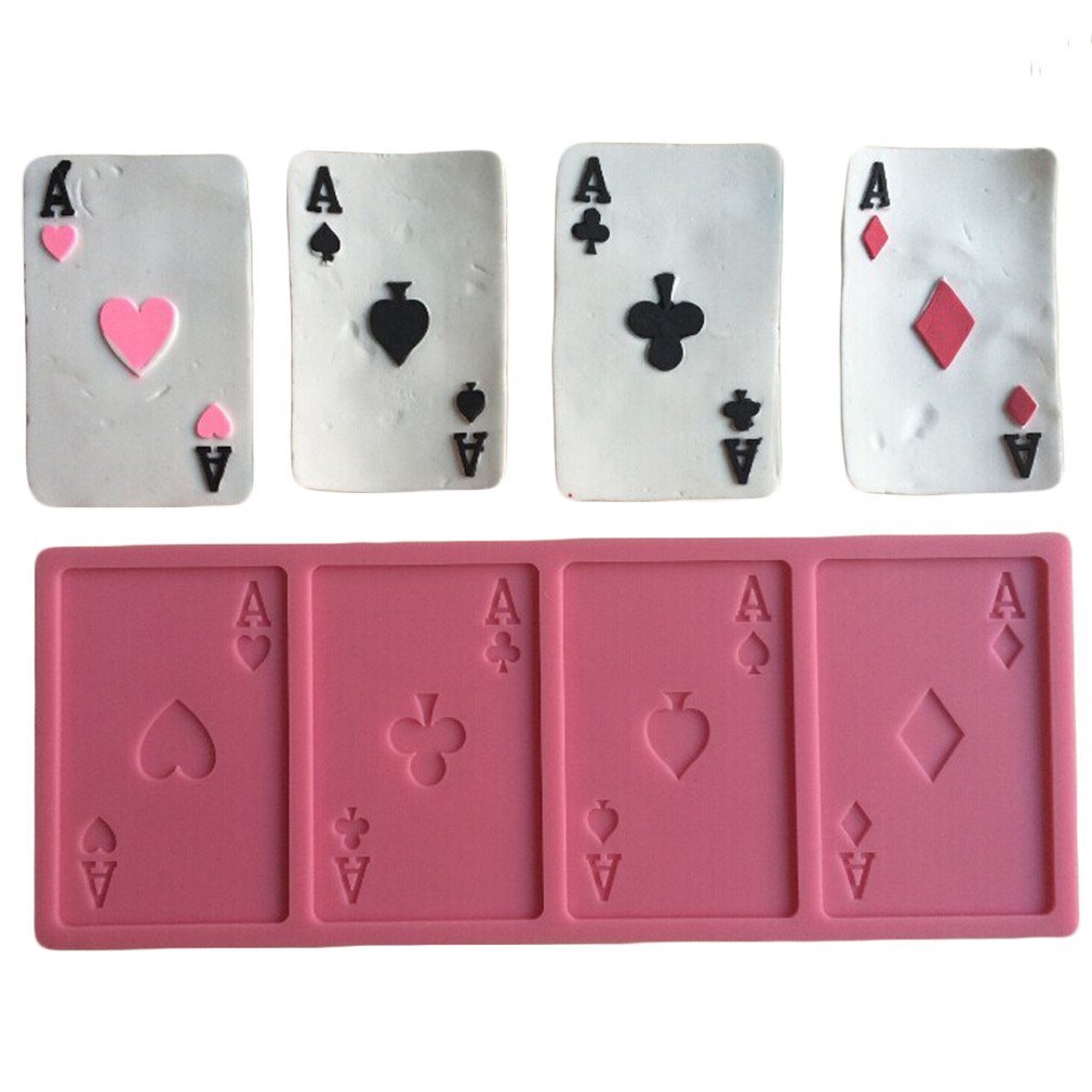 LYNCH A Poker Cards Design Fondant Cake Mold Soap Chocolate Mould For