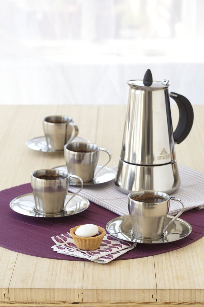 IMUSA B12022069SET Stainless Steel Espresso Set with Stovetop