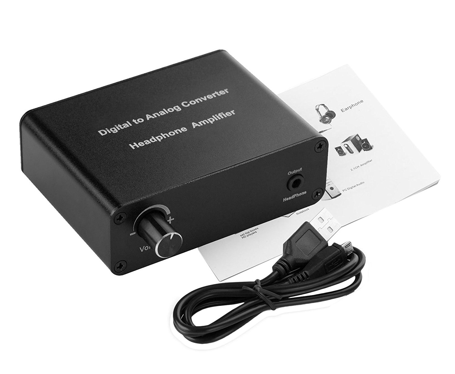 EMore 192KHz USB DAC Headphone Amplifier AMP Digital to Analog Audio