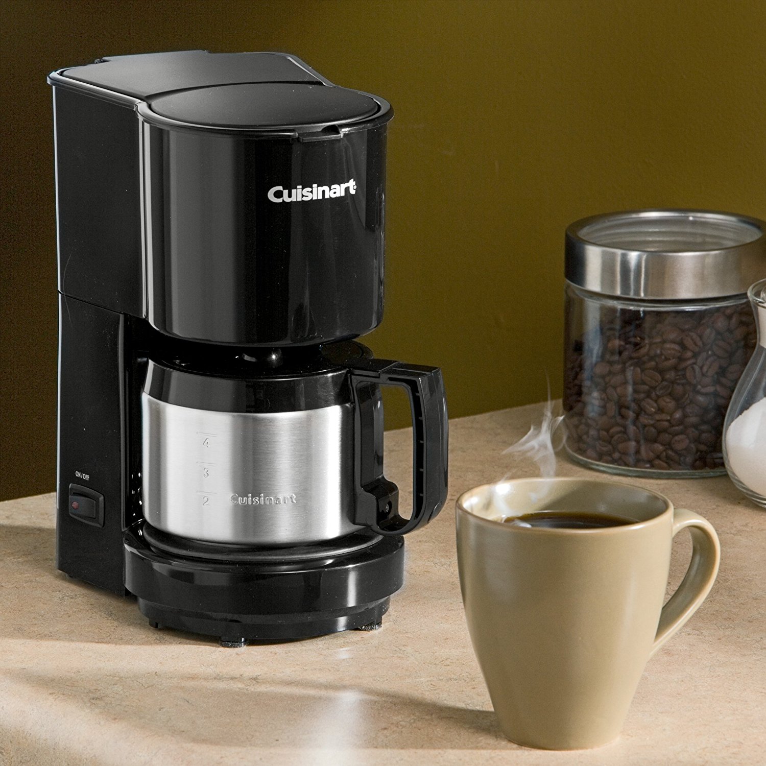 Coffee Maker with 4Cup Capacity and Stainless Steel Carafe Features