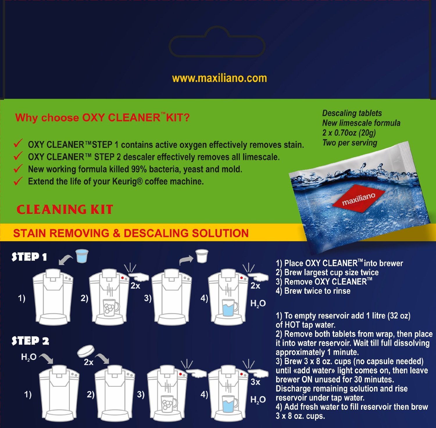 Descaling Kit, Descaler for Keurig 2.0, For all KCup Brewers