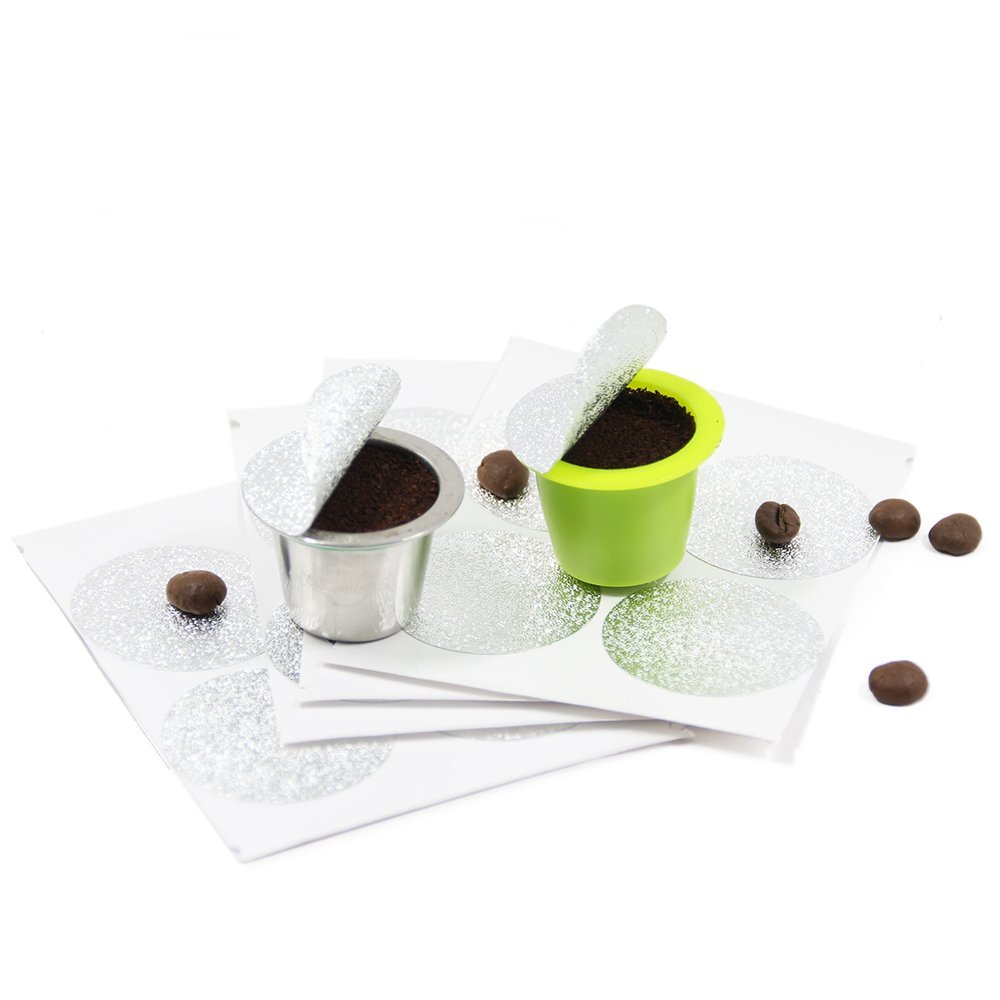 120 pcs Foil Seals Espresso Lids for Nespresso Coffee Capsules Self