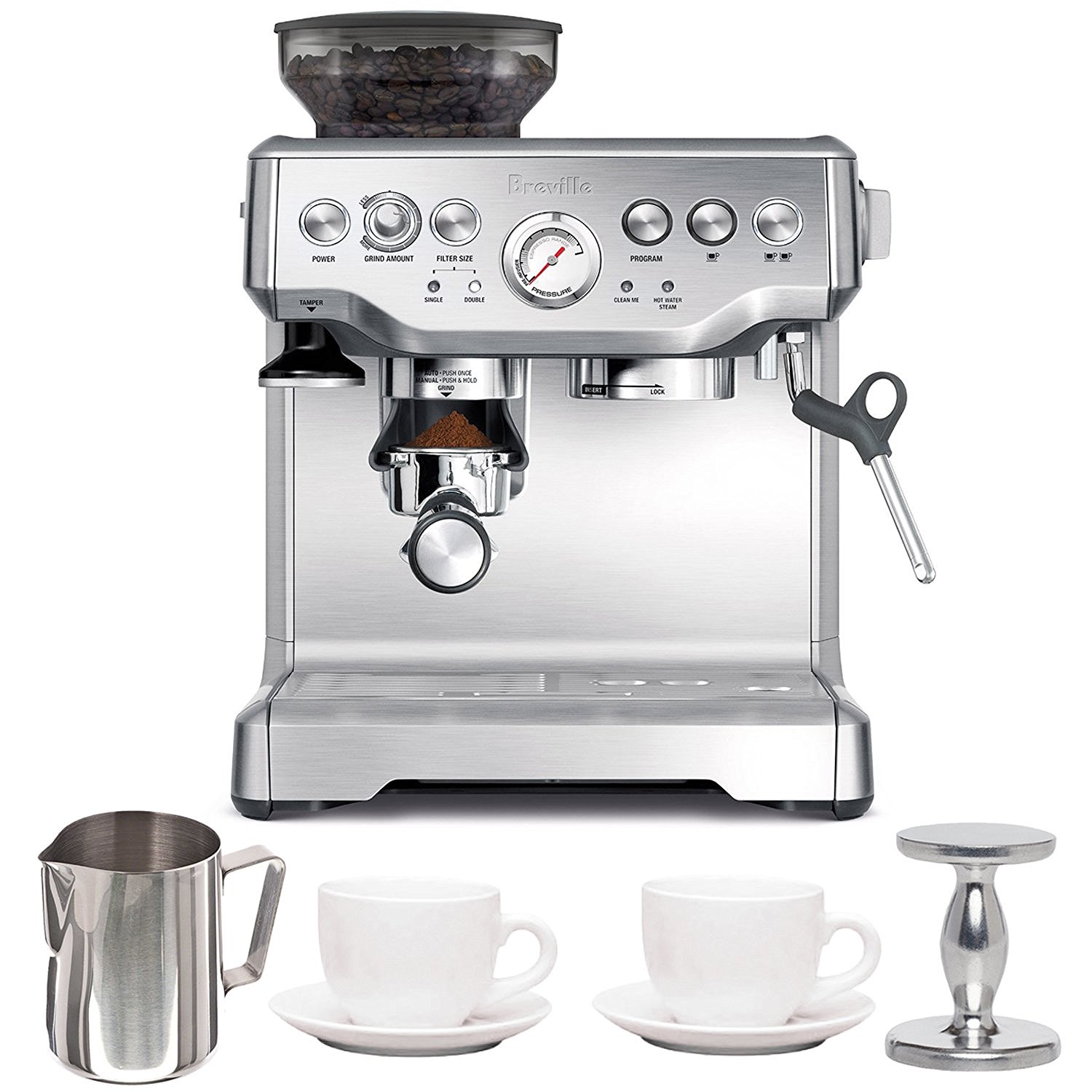 Breville BES870XL Barista Express Espresso Machine with Espresso Tamper