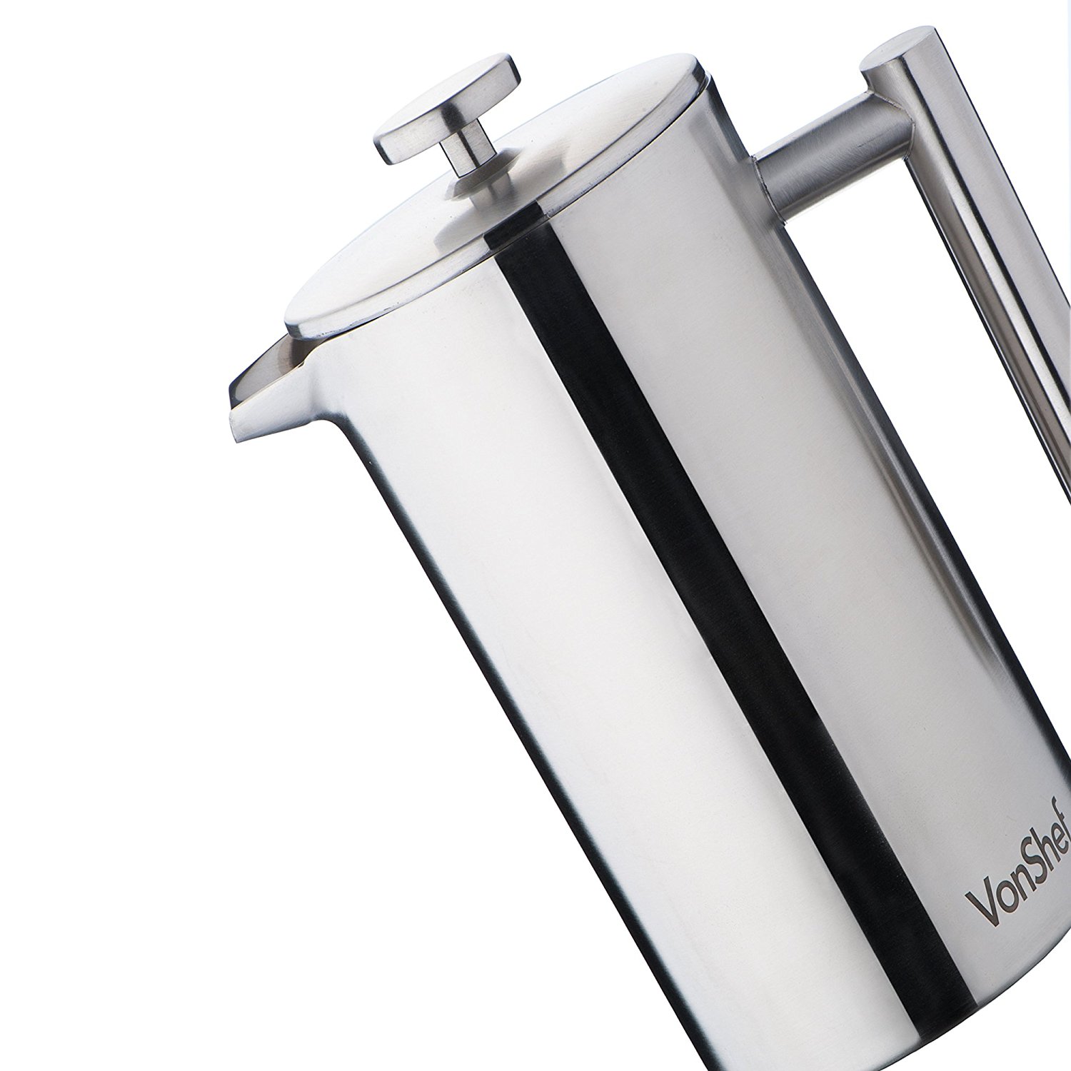 VonShef DoubleWall Keep Warm Satin Brushed Stainless Steel French