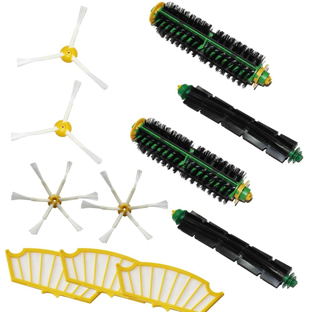 IClean Bristle & Flexible Beater Brush Armed Filter kit for iRobot