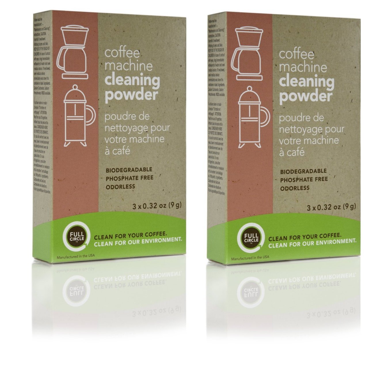 Urnex Full Circle Biodegradable Coffee Machine Cleaning Powder 3x0.32