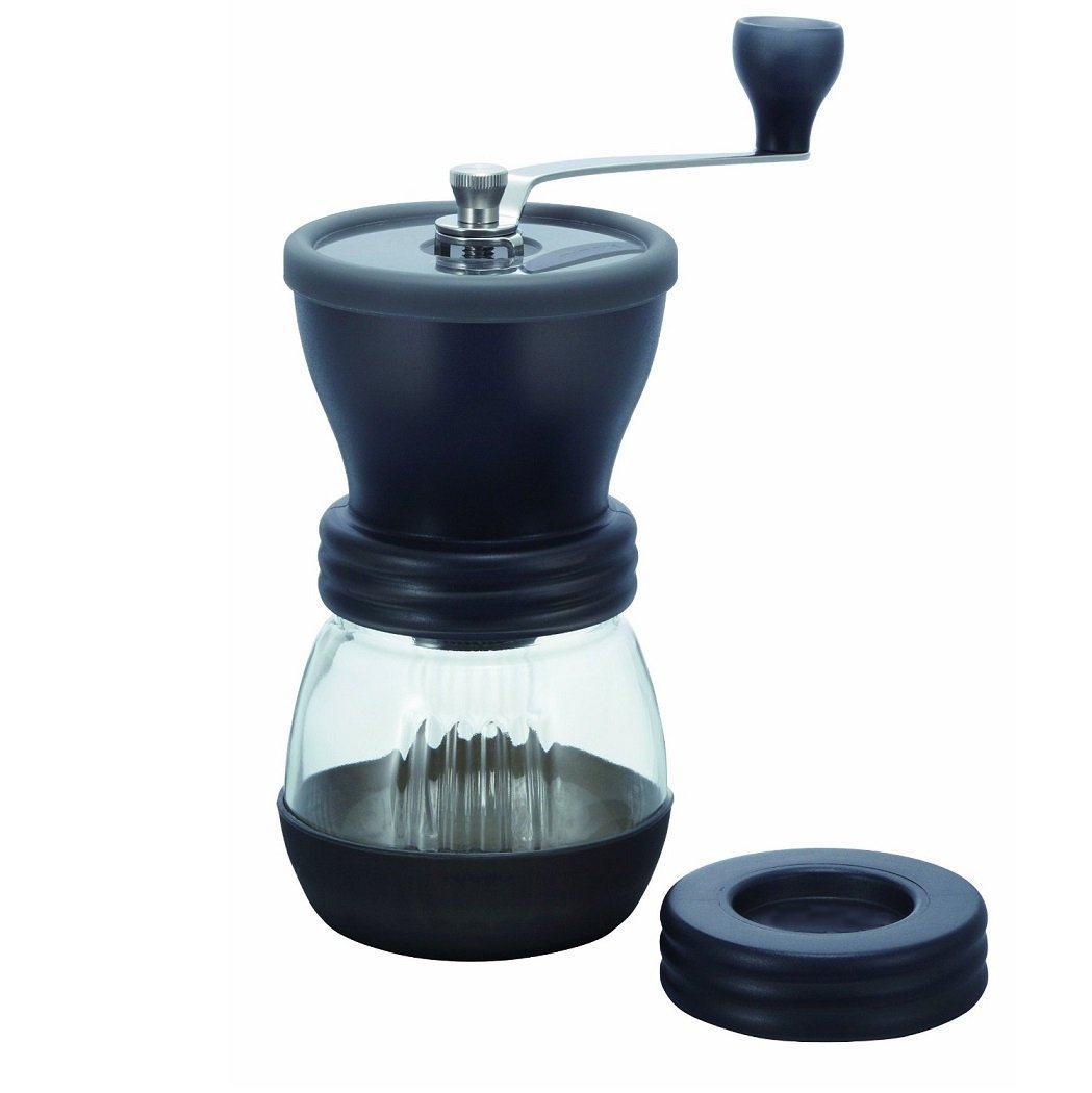 Medium Glass Hand Coffee Grinder with Ceramic Burrs, Clear [versionx8