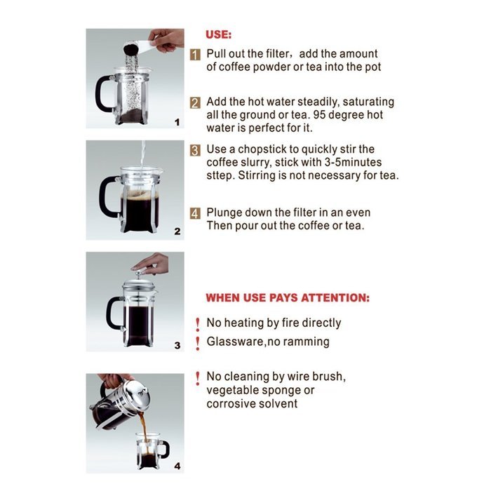 Savage Durable Coffee & Espresso Maker with Stainless Steel Plunger