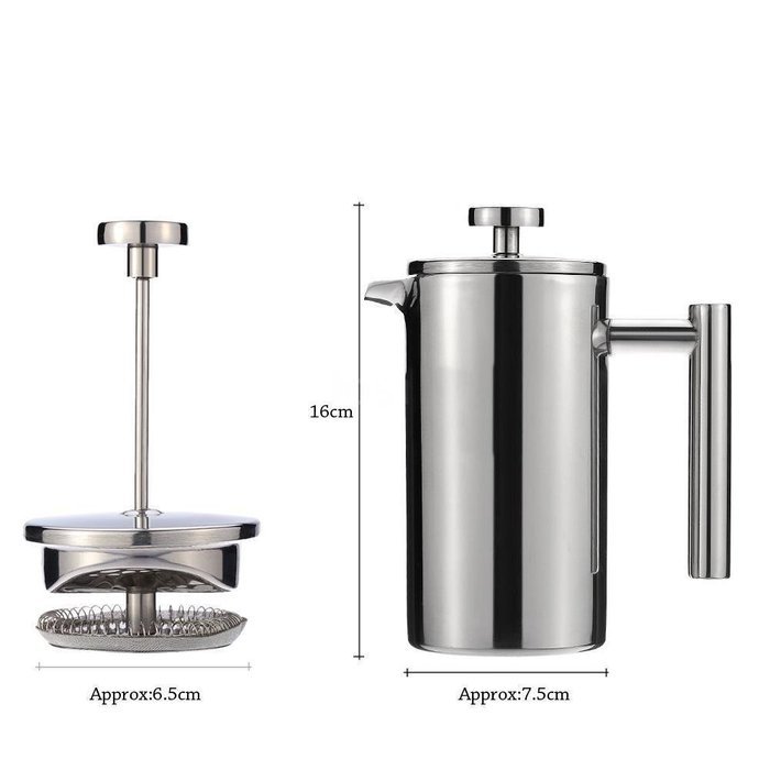 Cafetiere Stainless Steel French Press Coffee Maker Pot Double Wall