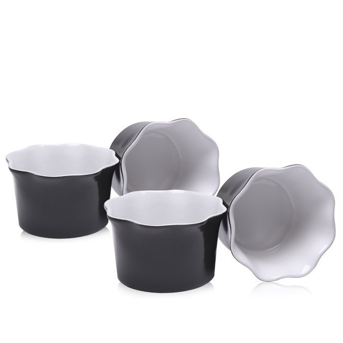 Hiware Ramekins, 7Ounce Ceramic Ramekins, Porcelain Ramekins, Oven Safe, Set of 4, Gray N2 free