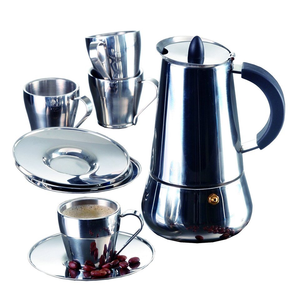 IMUSA B12022069SET Stainless Steel Espresso Set with Stovetop