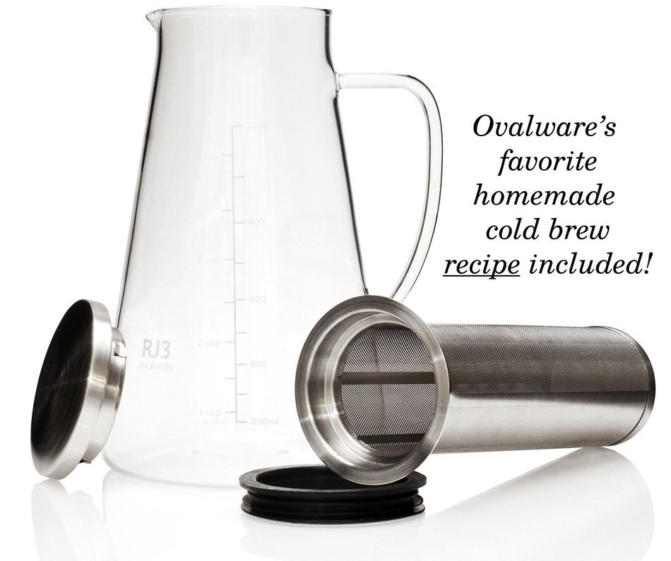 Airtight Cold Brew Iced Coffee Maker and Tea Infuser with Spout 1.0L