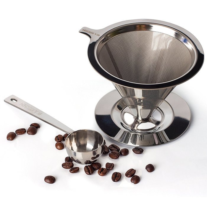 Clever PourOver Coffee Dripper by IKA KITCHEN Stainless Steel Cone
