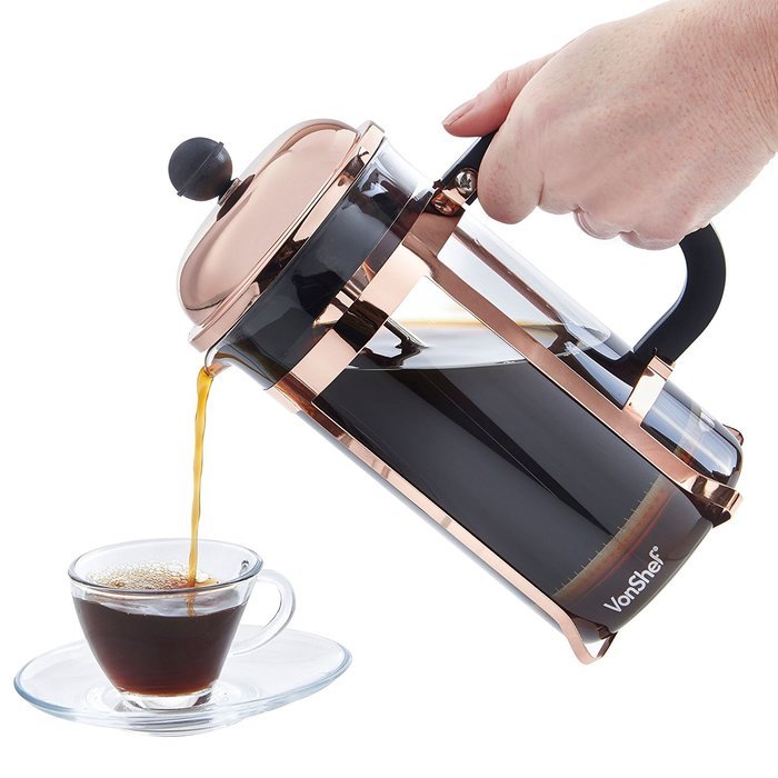 VonShef 8 Cup Glass French Press Cafetiere Coffee Maker 1 Liter 340z