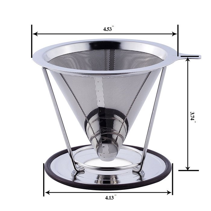 Superjare 12 Cups Reusable Stainless Steel Coffee Dripper with Pour