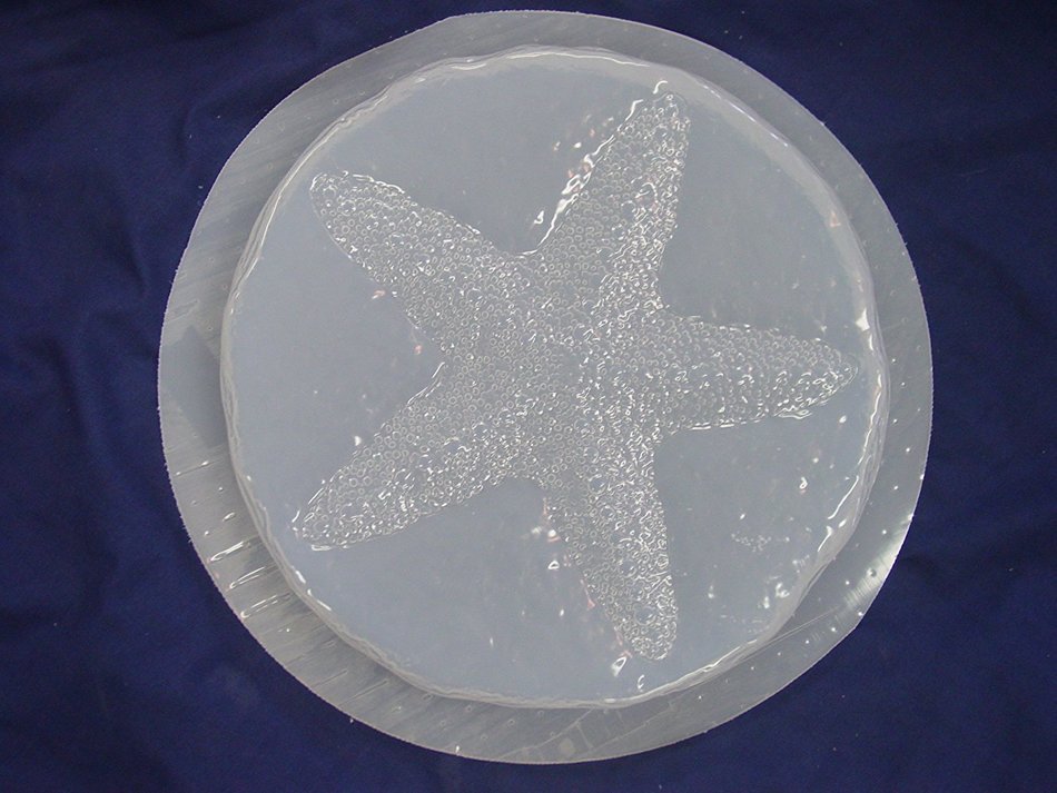 Round Starfish Concrete Plaster Stepping Stone Mold 1105 free image