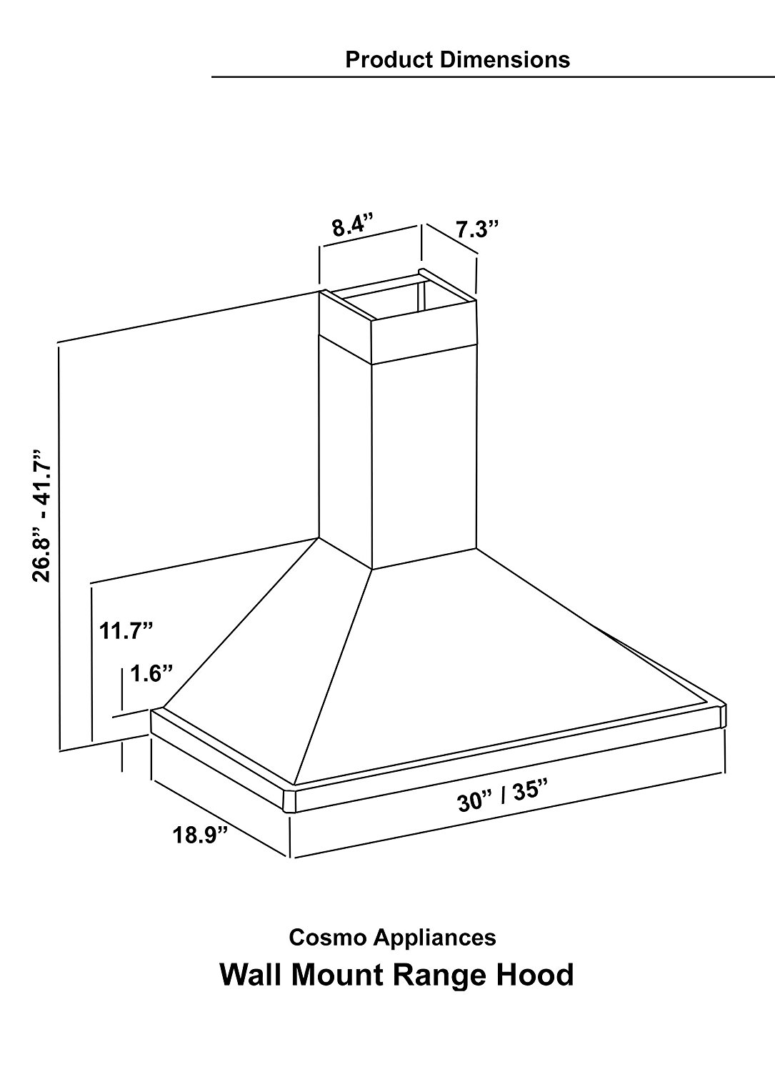 Cosmo COS63175S 30" Wall Mount Range Hood with Touch Controls N5 free