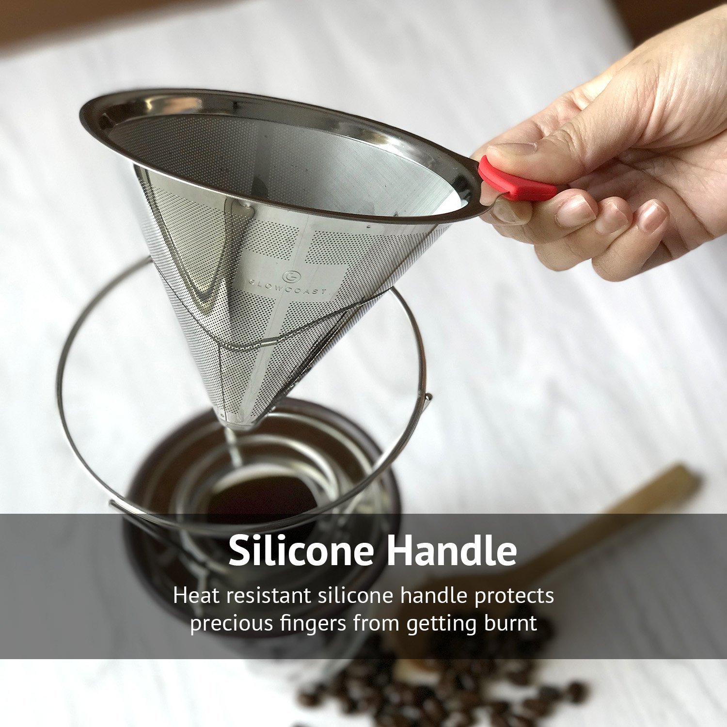 Pour Over Coffee Filter Makes Richer Flavored Coffee Reusable Cone