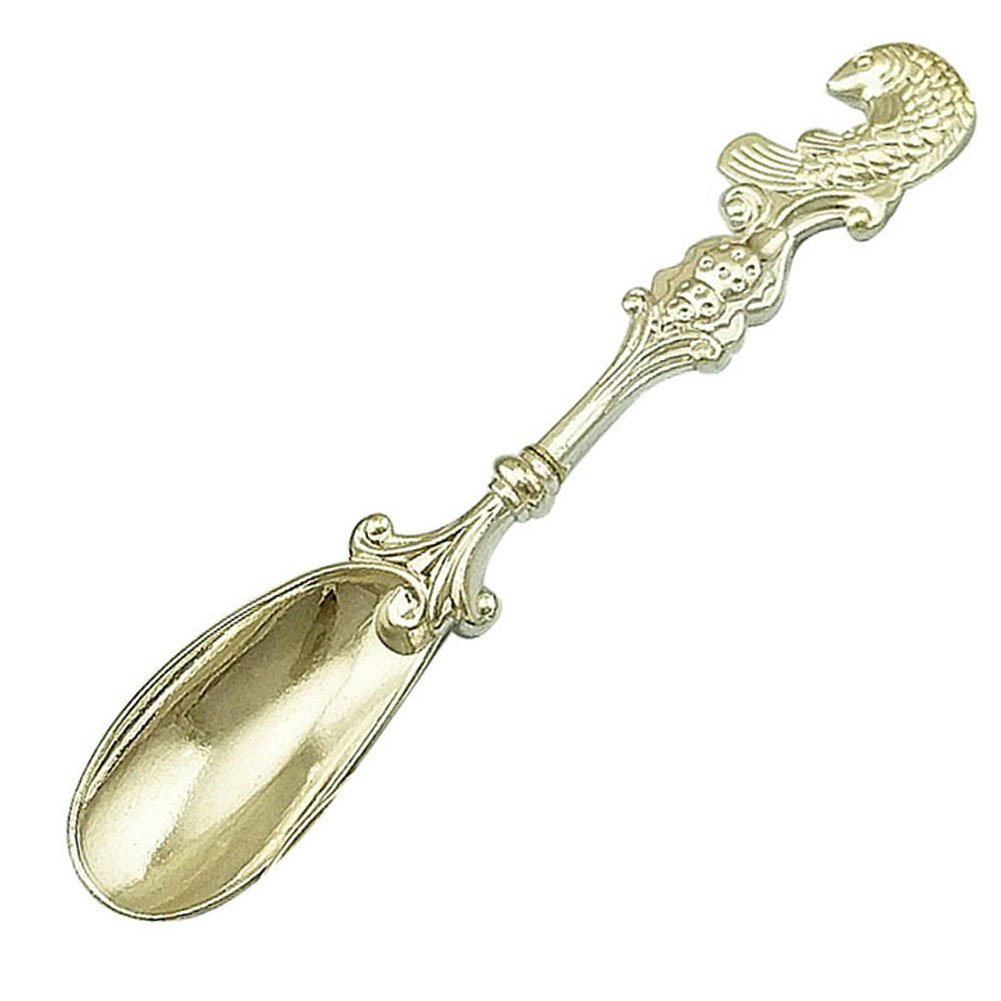 OUM0SI 3Pcs/lot Vintage Alloy Carved Coffee Spoon Metal Cutlery Dessert Spoons (Fish Red Bronze