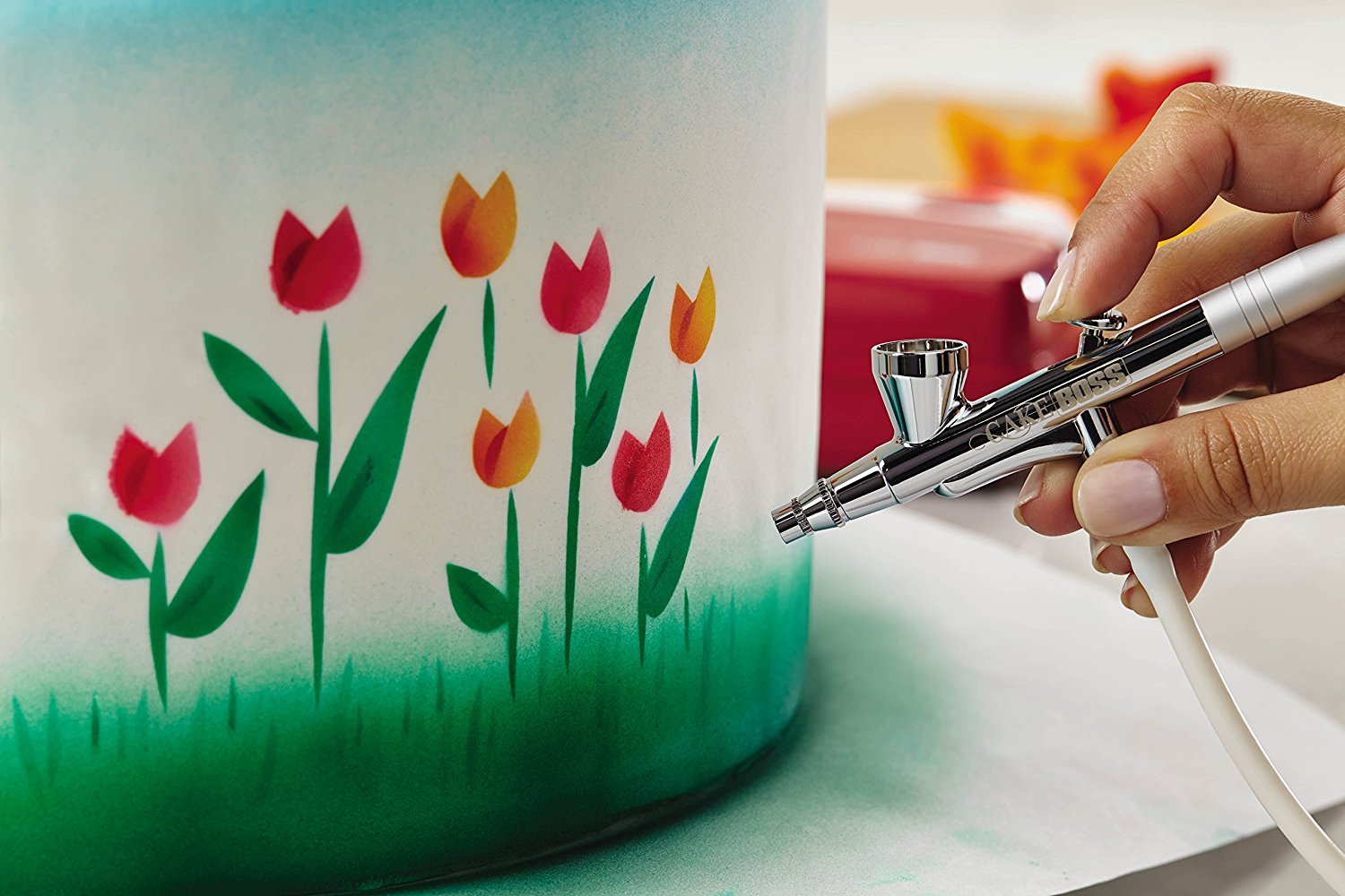 Cake Boss Decorating Tools Airbrushing Kit, Red N8 free image download