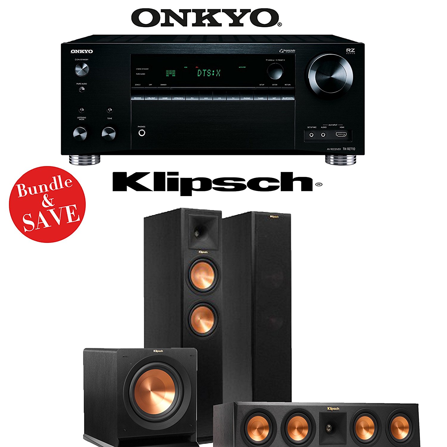 Onkyo TXRZ710 7.2Channel Network A/V Receiver + Klipsch RP260F