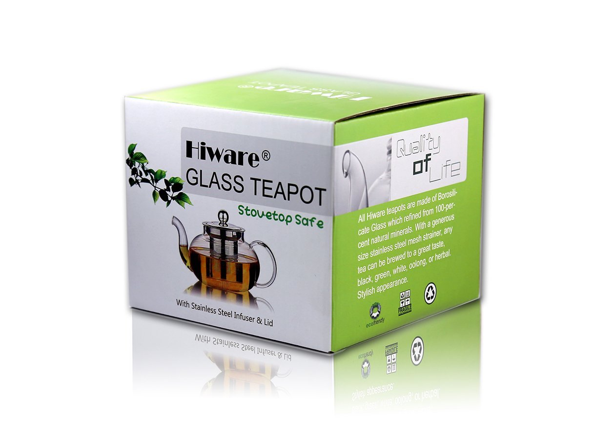 Hiware Good Glass Teapot with Stainless Steel Infuser & Lid