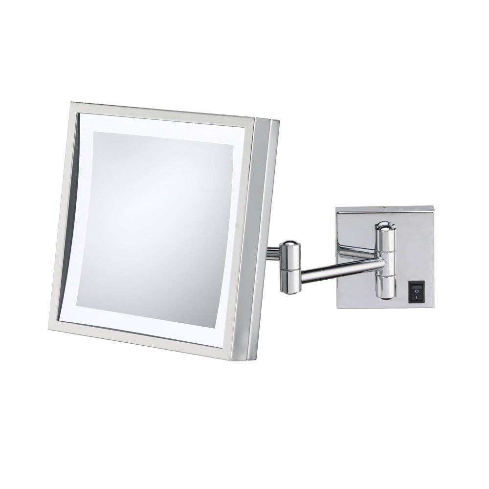 Kimball & Young 91283HW Single Sided LED Square Wall Mirror, Polished